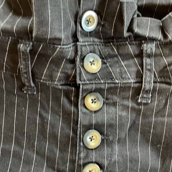 Free People Montella Black Pinstripe High Waisted Cropped Pants Size 2 - Picture 4 of 15